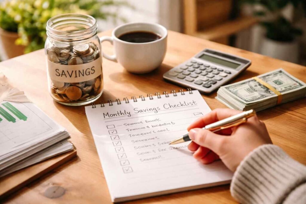 Monthly Savings Checklist